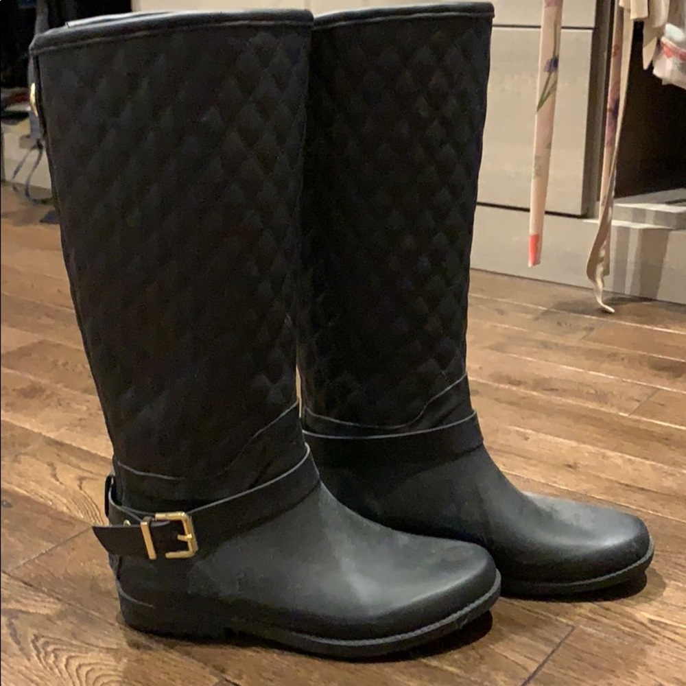 GUESS Womens Black Quilted Leian Round Toe Winter Boots M